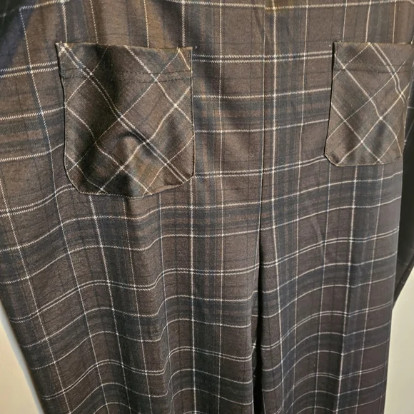Pull On Wide Leg Crop Women's Plaid Trousers Size 3X MEG & MARGOT - Picture 6 of 16